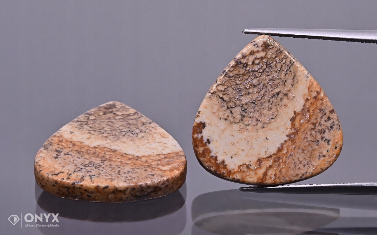 Jaspis Kalahari mělký Para nepravidelný 17,5x16,5 mm