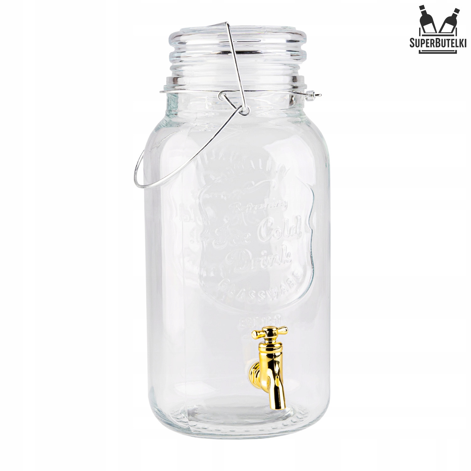 SŁÓJ SZKLANY 4 L + KRANIK na LEMONIADĘ NAPOJE SOK Marka SuperButelki
