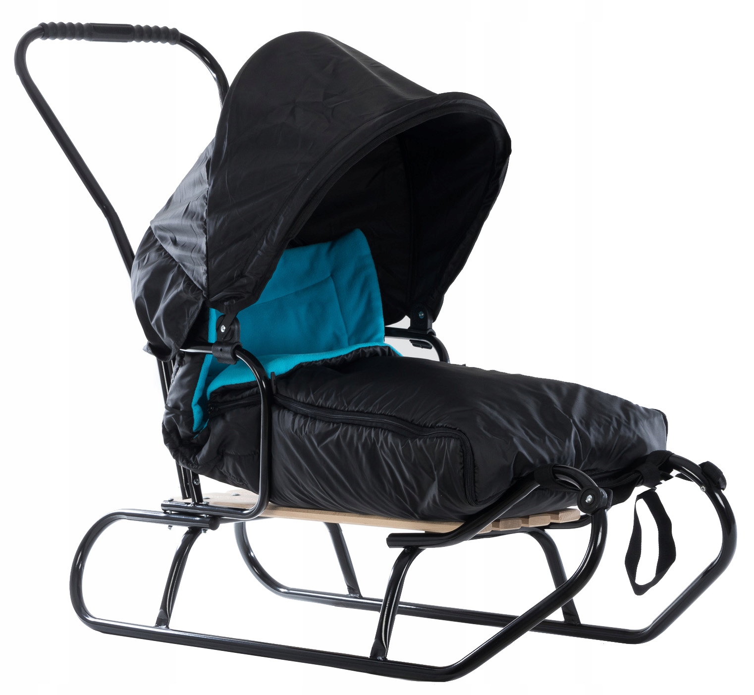 Polskie Sanki Blackline śpiwór oparcie pchacz Budka do 130 kg