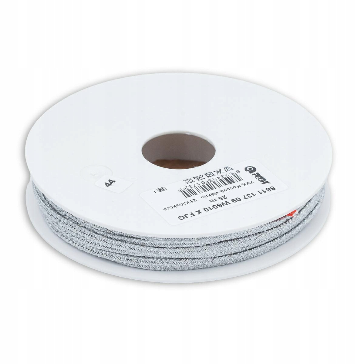 Metalizovaný sutašový provázek 3,4 mm/25 m stříbrný W6010