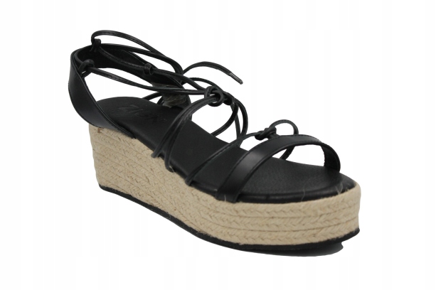 Sandały espadryle skórzane ZIGN wiązane r.40