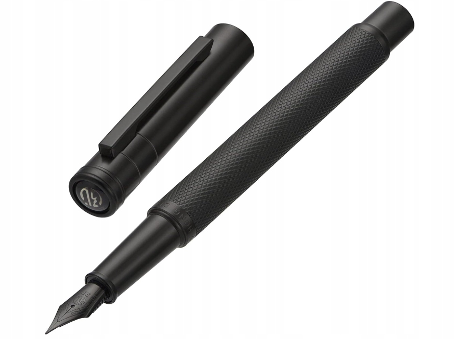 Wieczne pióro w matowej czarnej Obudowie Hongdian w metalowym etui