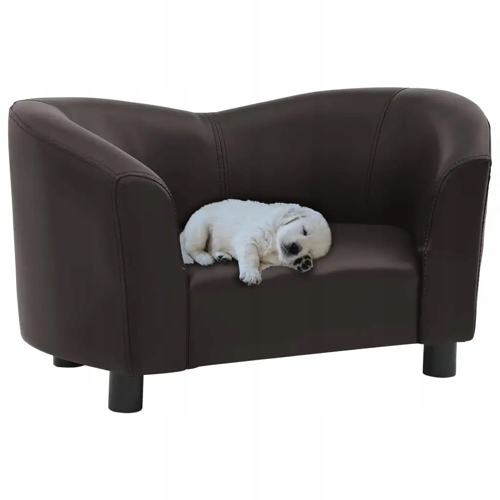 Levně Vidaxl Pohovka pro psy hnědá 67 x 41 x 39 cm umělá kůže