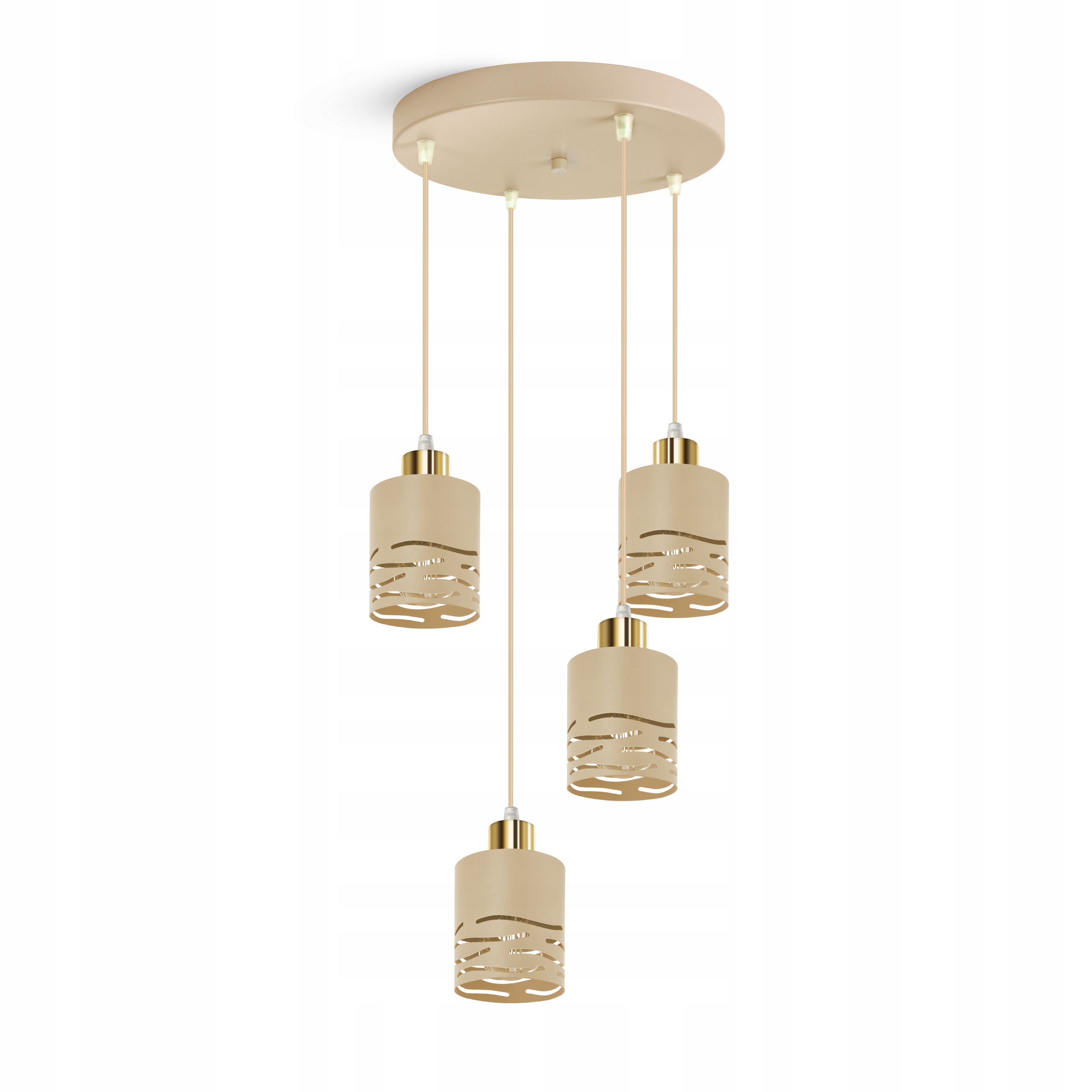 Čtyřnásobná nastavitelná závěsná lampa Béžová zlatá 4xE27 Led Fale do obývacího pokoje