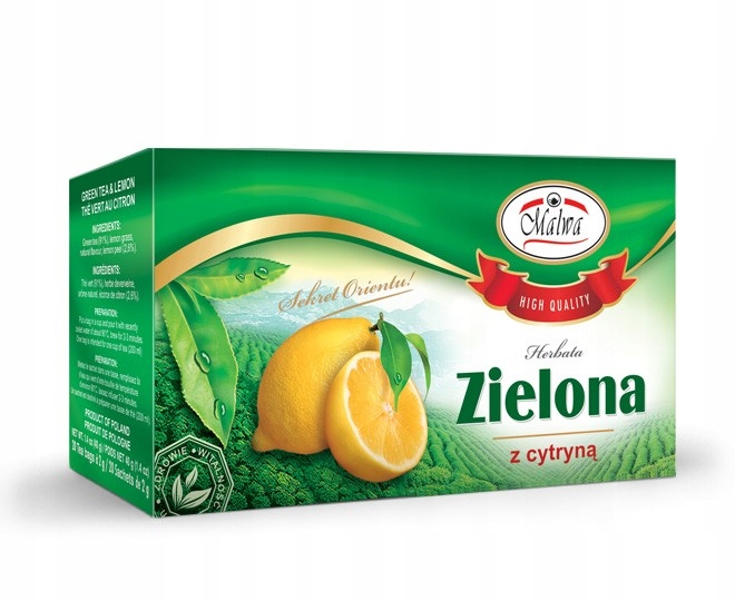 Levně 10 x Malwa Čaj Zelený s citronem 40 g (20 x 2 g)