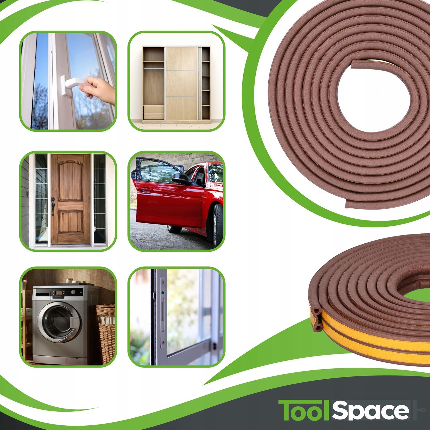 Uszczelka samoprzylepna do okien D 100 mb BRĄZ Kod producenta 9092