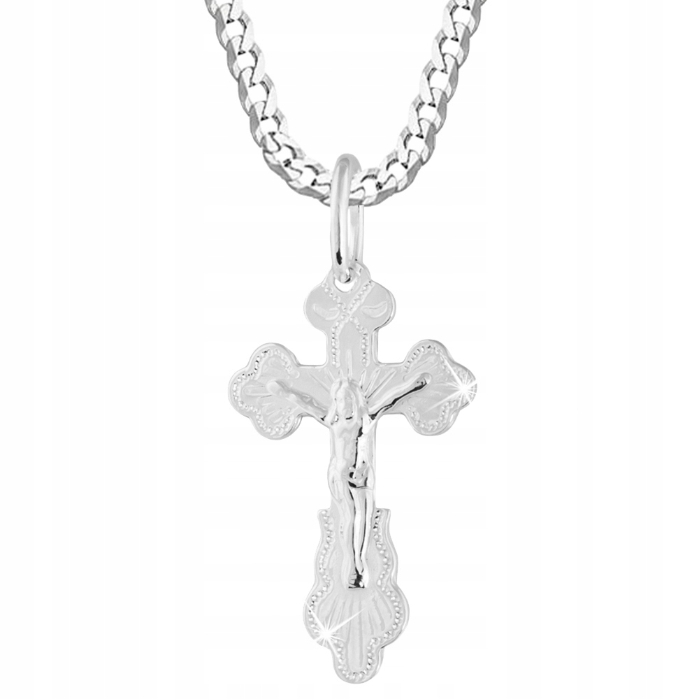 Stříbrný náhrdelník křížek mužský stříbro 925 křížek na svatém přijímání