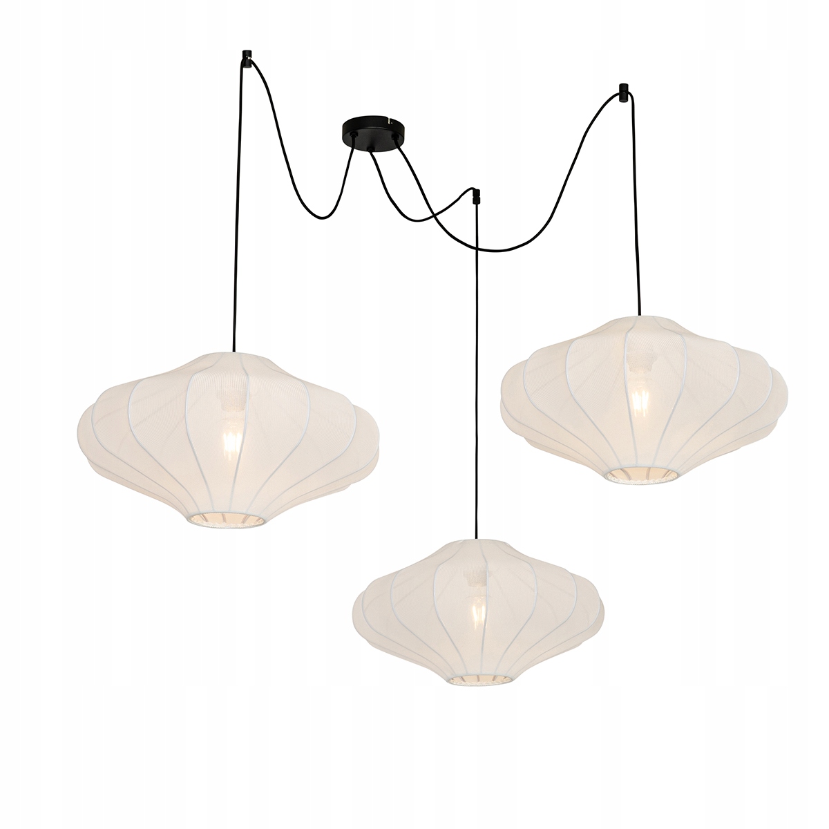 Designerska lampa wisząca biała 50 cm 3-światła Plu