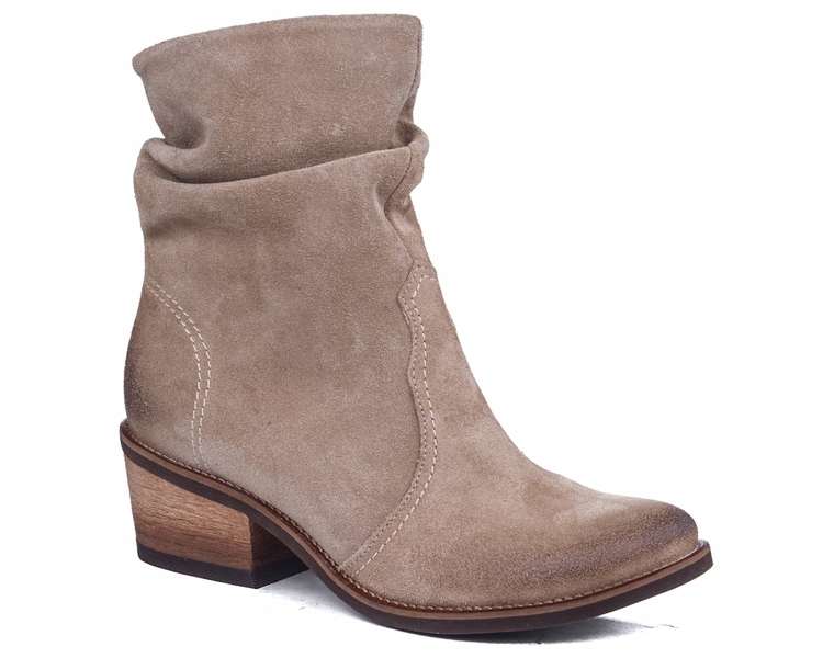 

Kowbojki botki Agasi 629 jasny beż welur r. 40