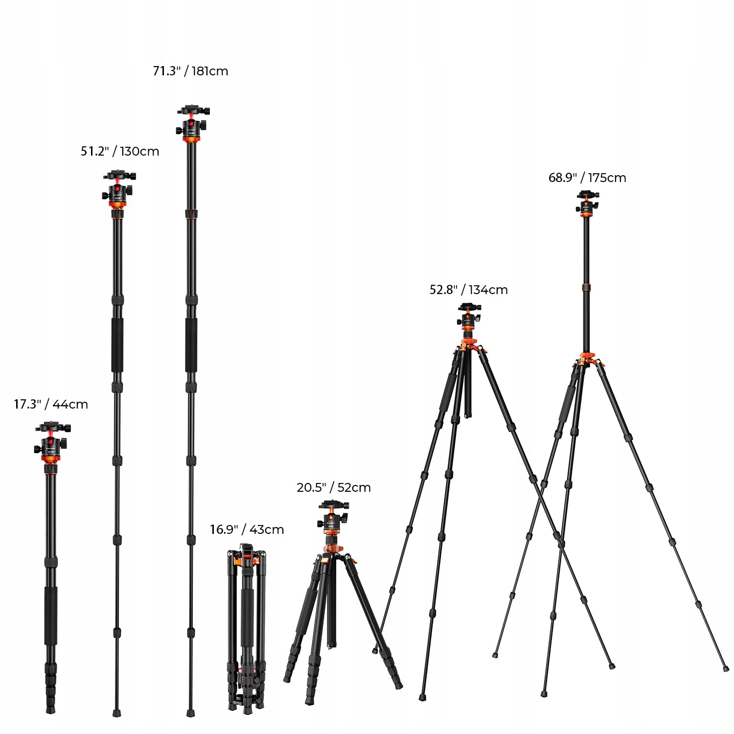 K&F CONCEPT Tripod 360° Head DSLR Canon Nikon Sony Aluminum — miniatura 7