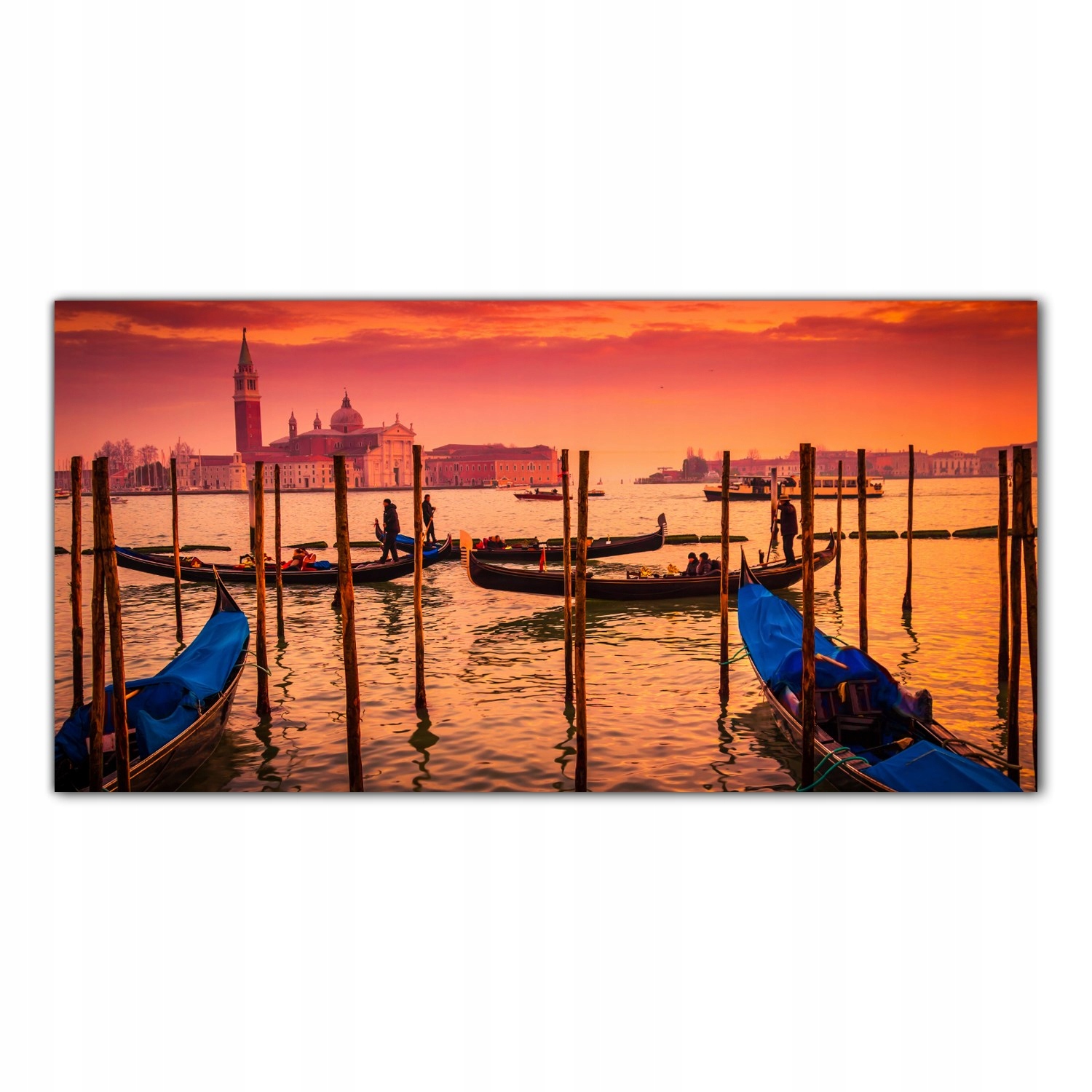 

Obraz na szkle Foto Gondola Zachód Słońca 120x60