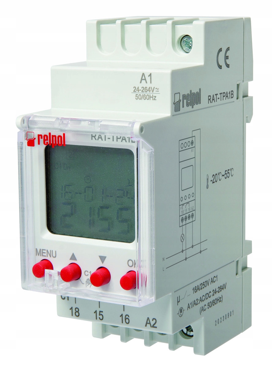 Digitální orloj RAT-TPA1B LCD, napájení 24-264VAC/DC