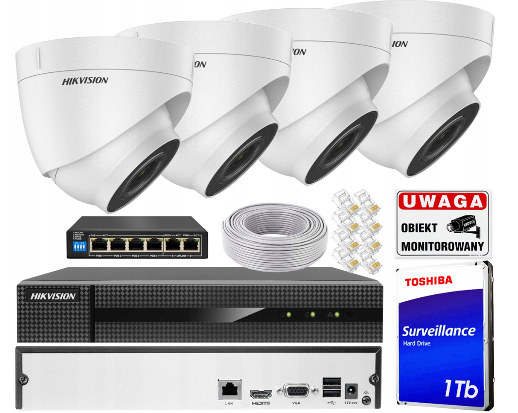 Monitorovací sada Hikvision Monitorovací sada IPCAM-T4 Kit Nvr Hdd