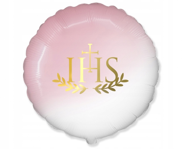 

Balon foliowy komunijny różowy Ihs Hostia Ornament