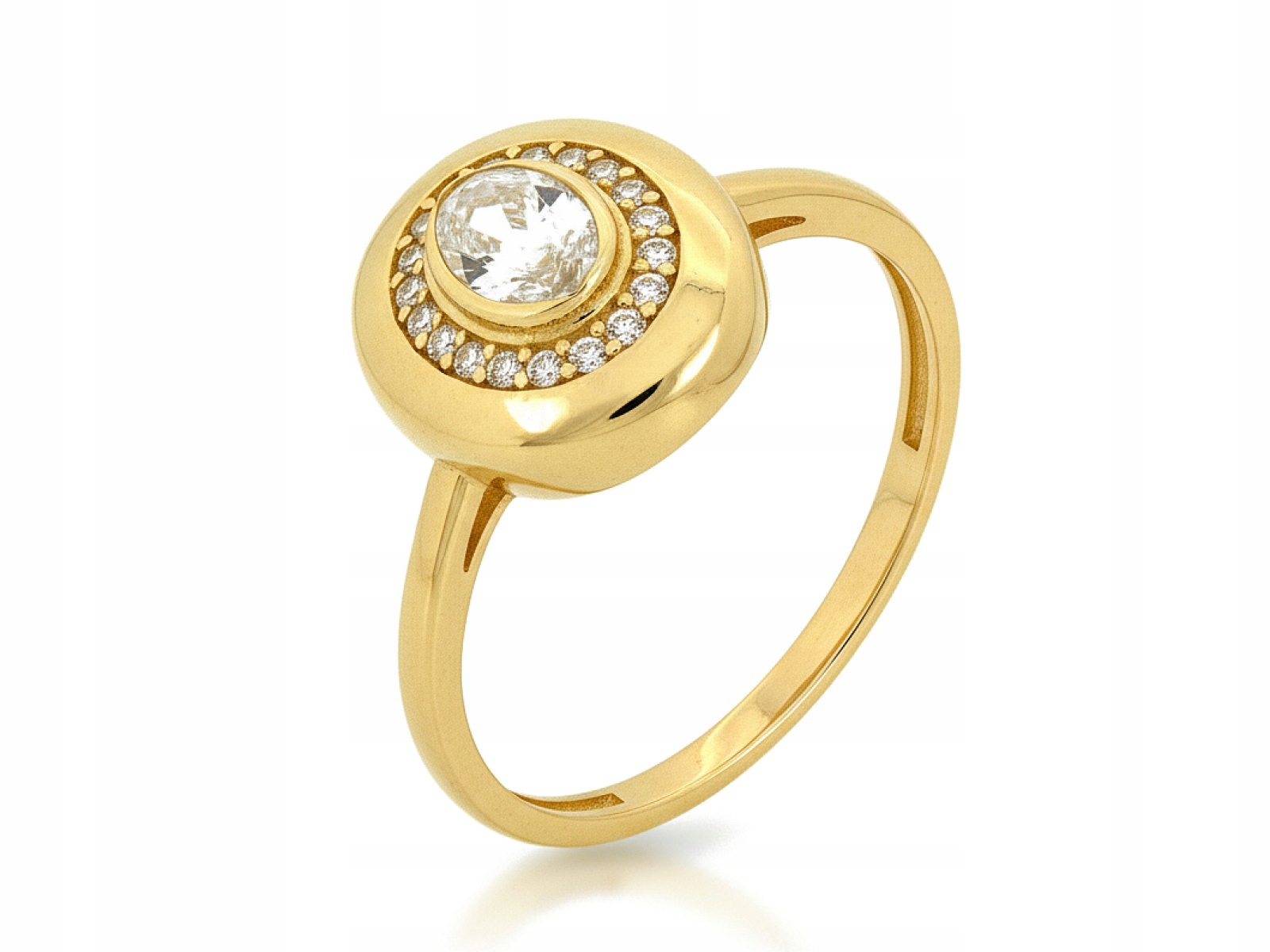 Zlatý prstýnek 585 Oválný s bílými zirkony r18 Ovál 2.25g dárek