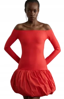 Karen Millen Červená Šaty S Odhalenými Rameny, Krátká, Velikost M B1G