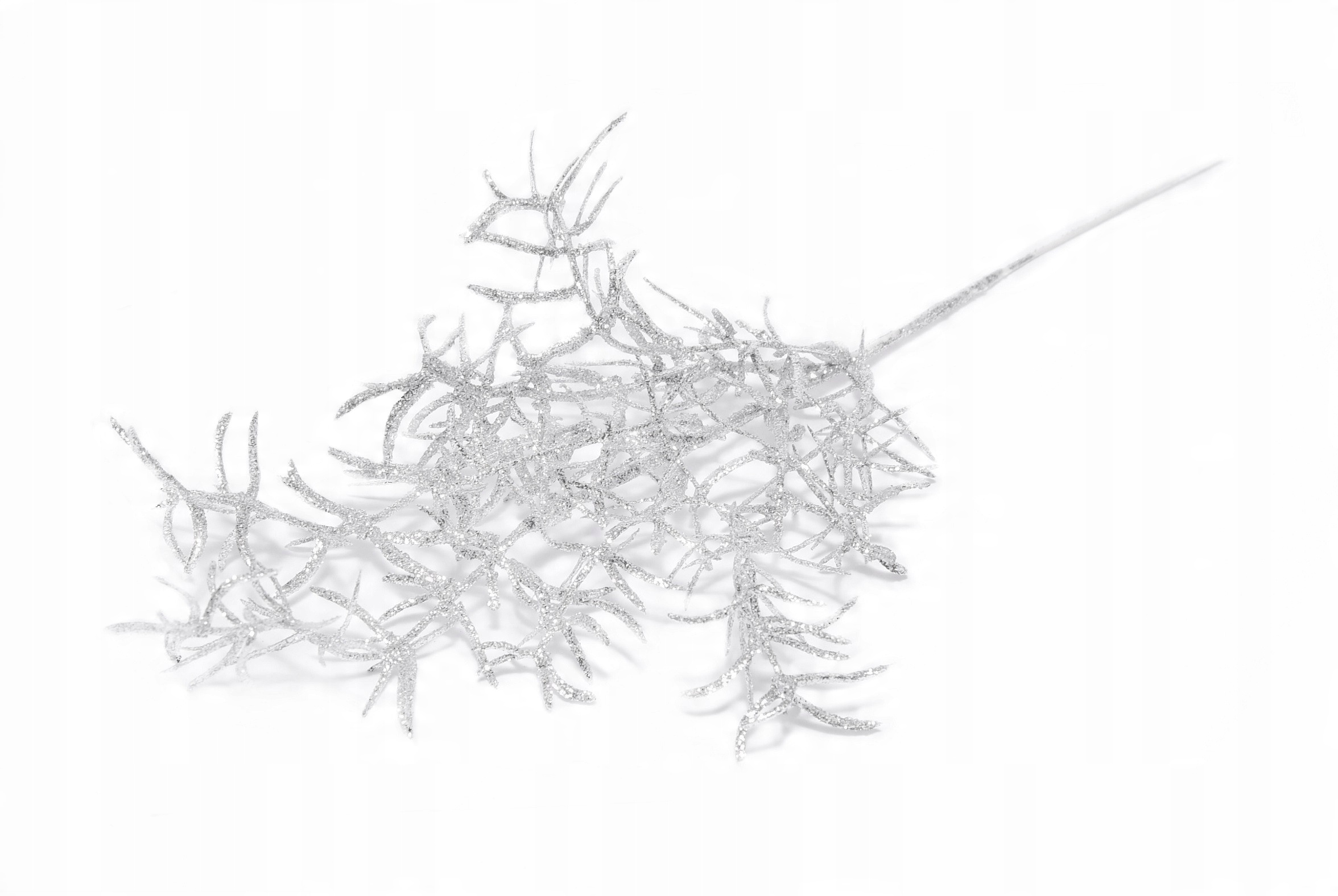 

Gałązka świąteczna z brokatem srebrna, 30 cm