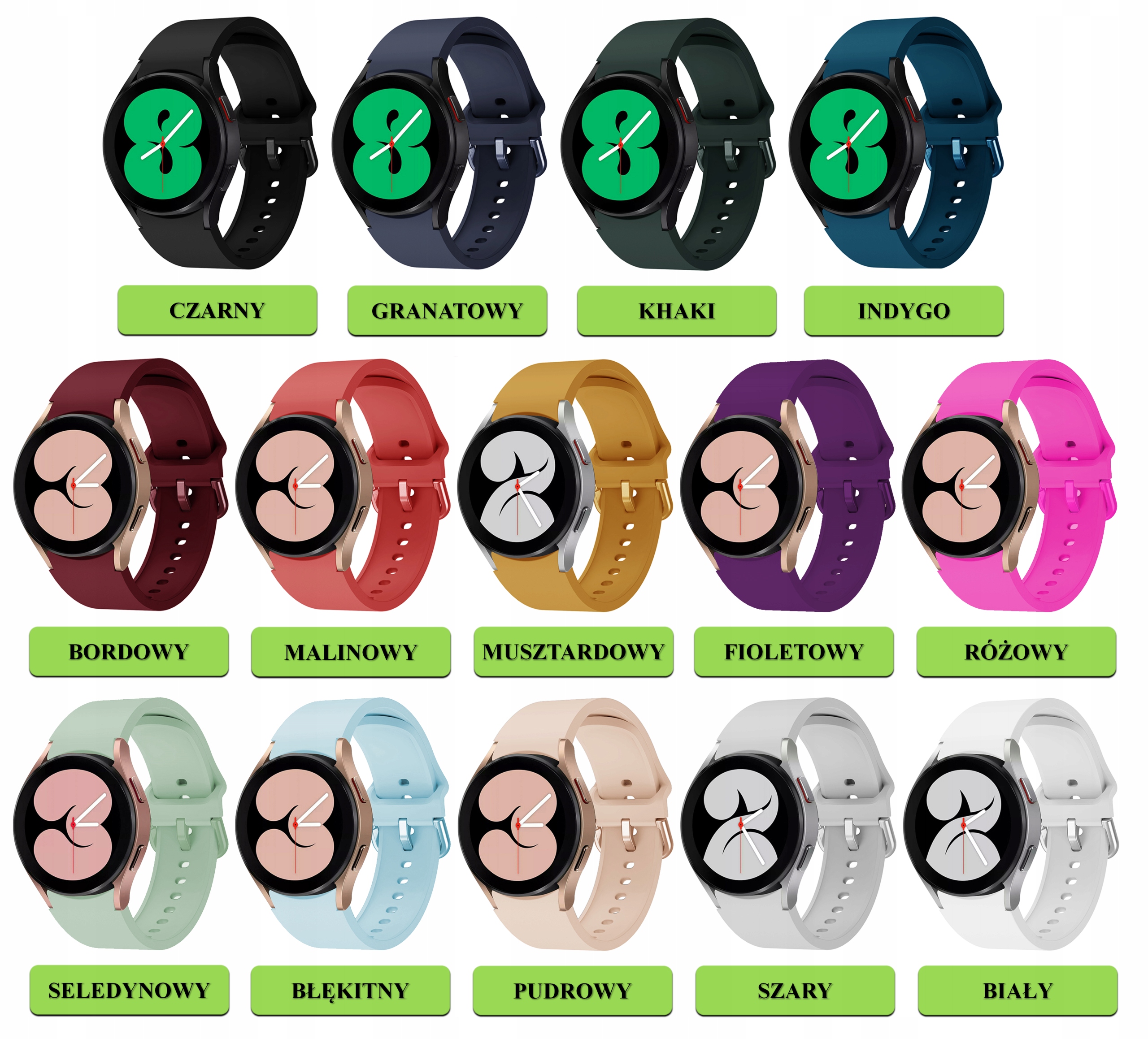 PASEK DO SAMSUNG GALAXY WATCH 4 5 6 40mm/44mm/45mm/46mm/47mm PRO | KOLORY EAN (GTIN) 9589046926426