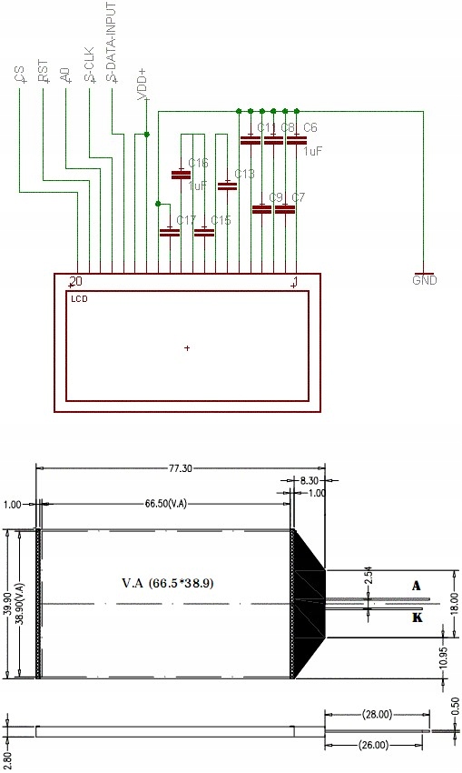 ART LCD 128x64-CF COG LED White/Blue 3V ST7565R Kod producenta CGG128064CF03-BIW-R