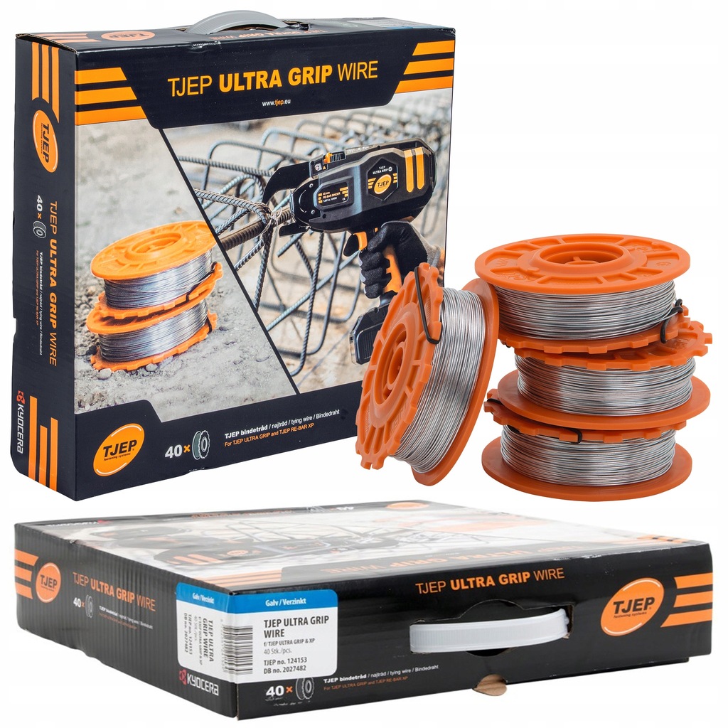 Drut Wiązałkowy Tjep do wiązarek Ultra Grip galwanizowany 40 rolek Oryginał