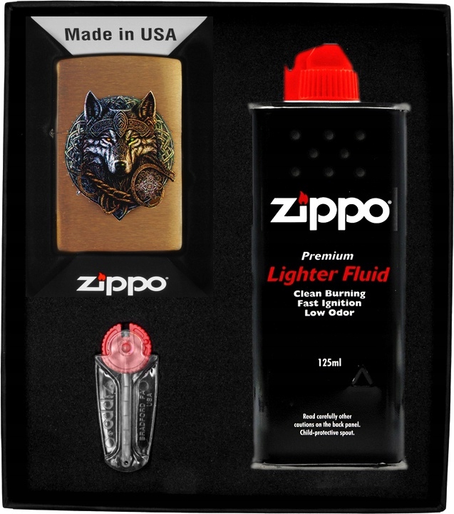 Sada Zippo Zapalovač Wolf Warrior Design Dárkový No1