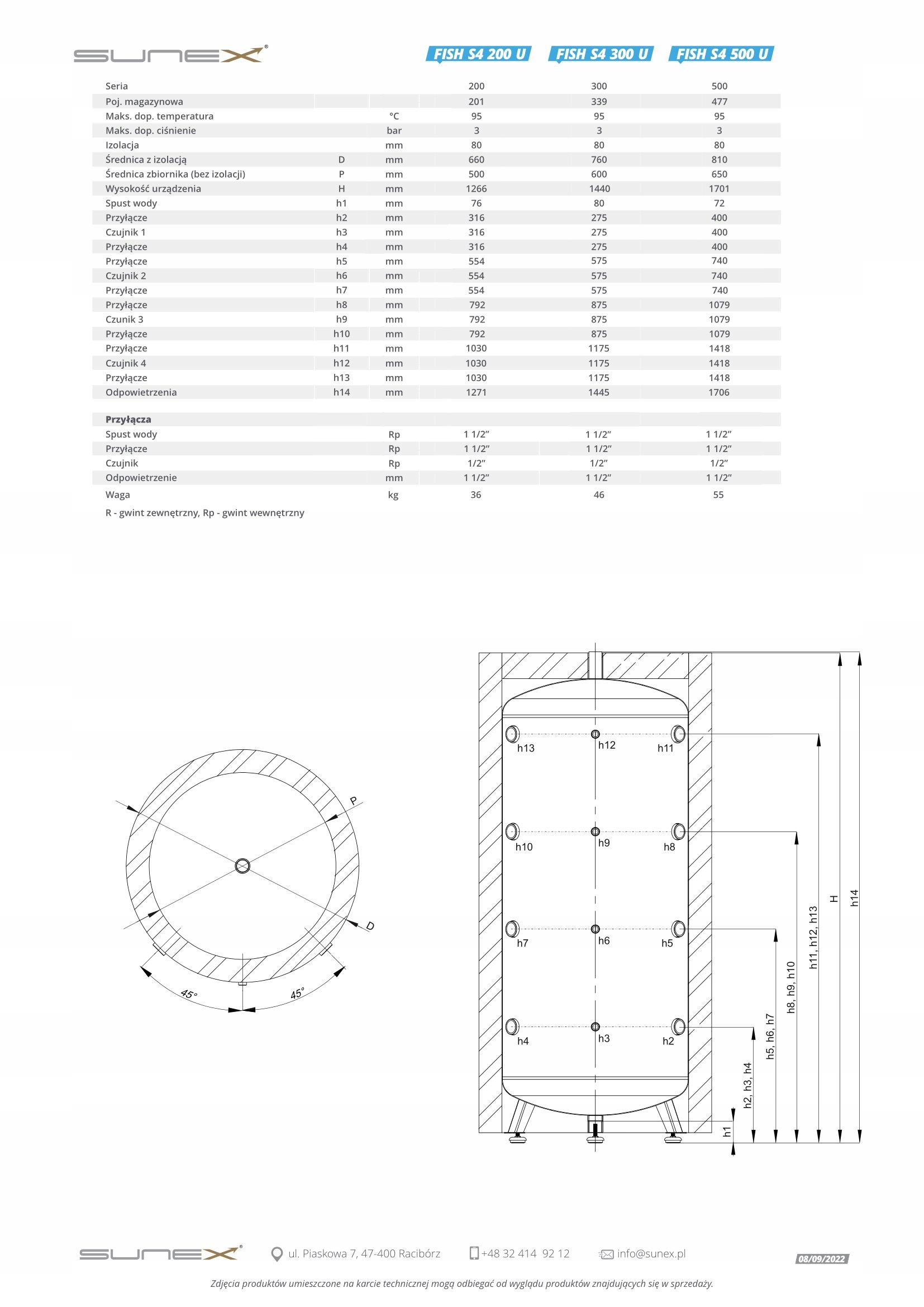Bufor do pompy ciepła Sunex 200l Marka SUNEX