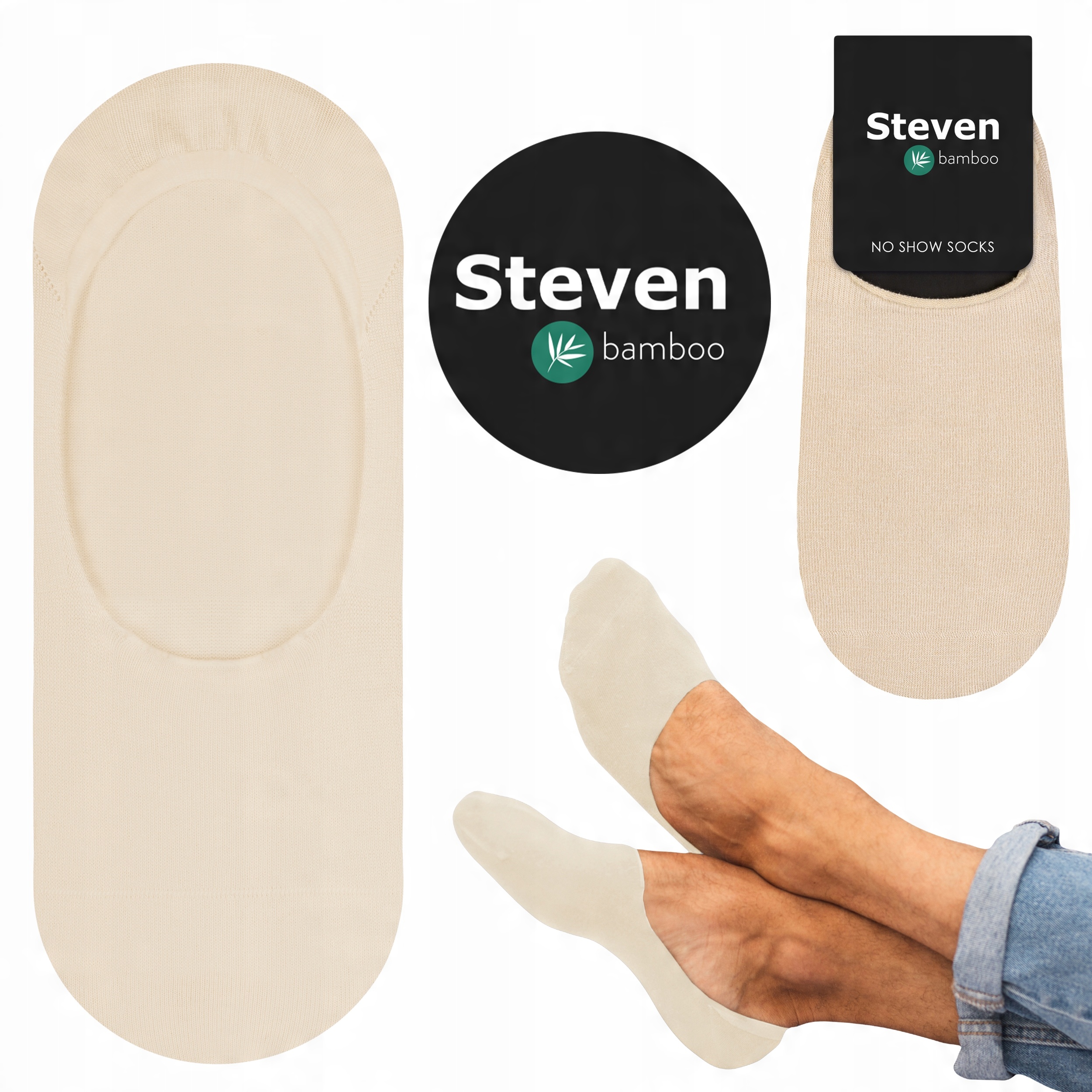 

Steven 036 Mikrostopki Bambus Męskie beż 41-43