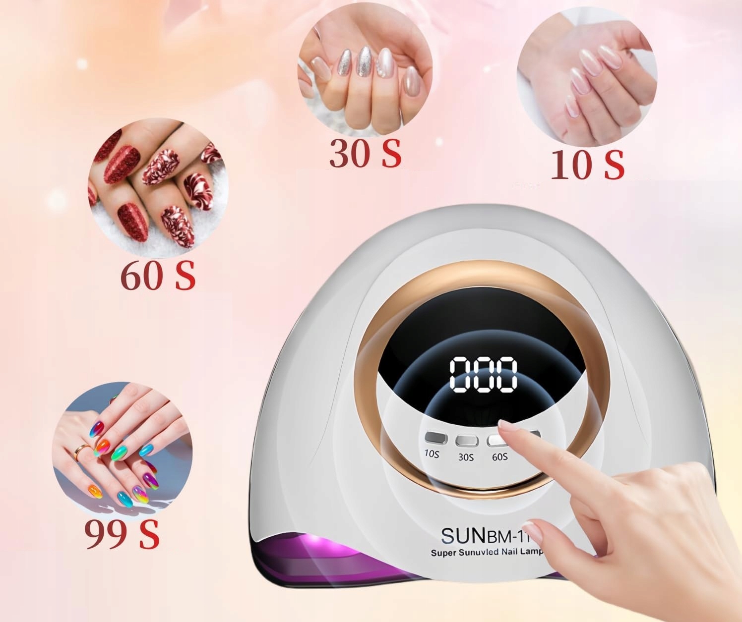 Profesjonalna Lampa do Paznokci UV LED Hybryd Żeli Hybrydy 280Wat 66LED SUN Marka inna marka