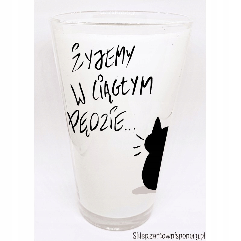 

Szklanka ,,Pyk'' Żartowniś Ponury kot humor