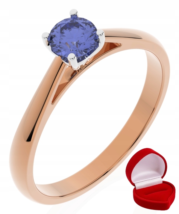 Zlatý Prstýnek Tanzanit 585 14k 0,30 ct Růžové Zlato R11