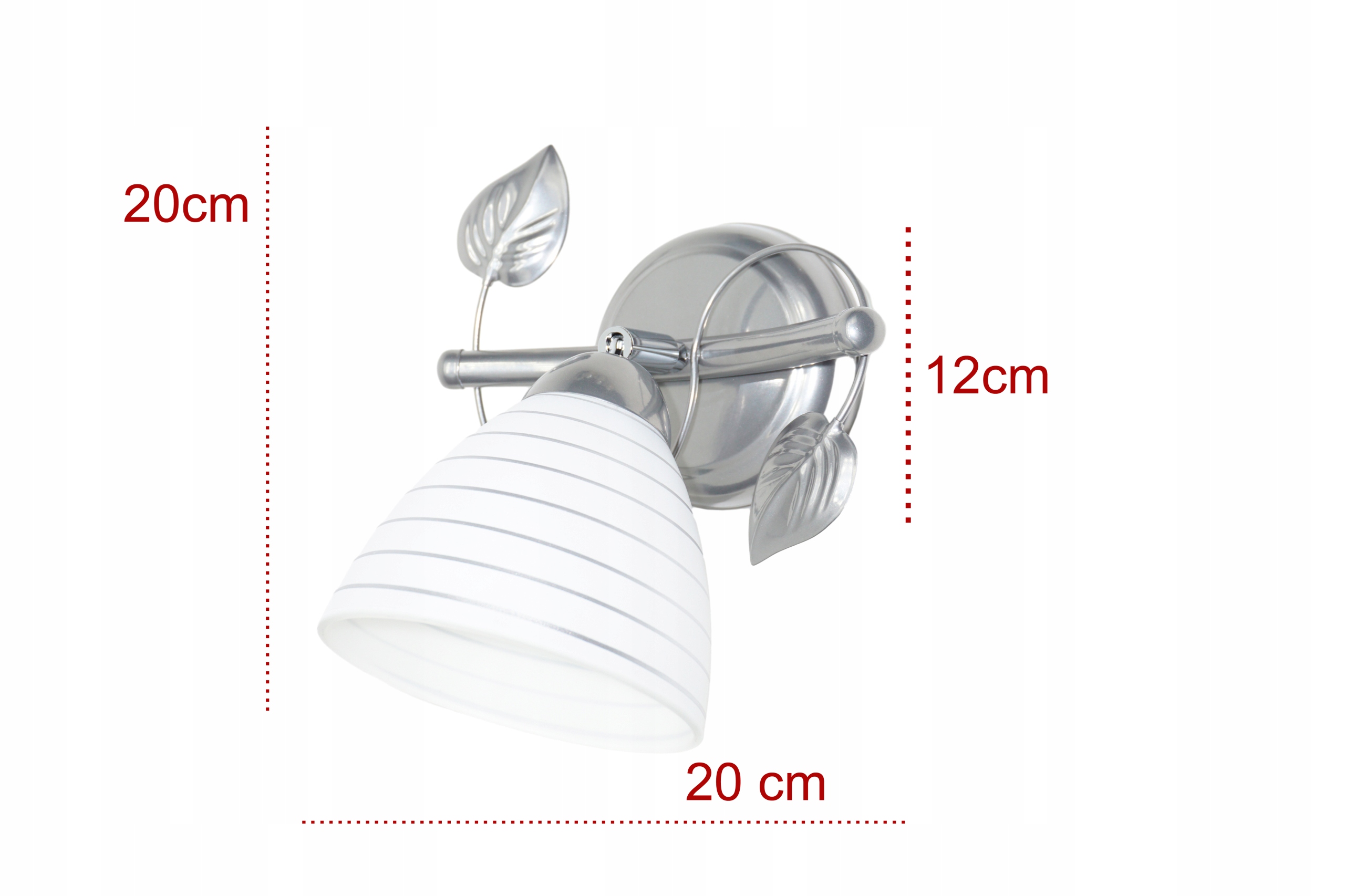 Kinkiet PA1-93S-SR regulacja lampa LED na ścianę Klosz szklany KOLORY E27 Materiał dominujący metal