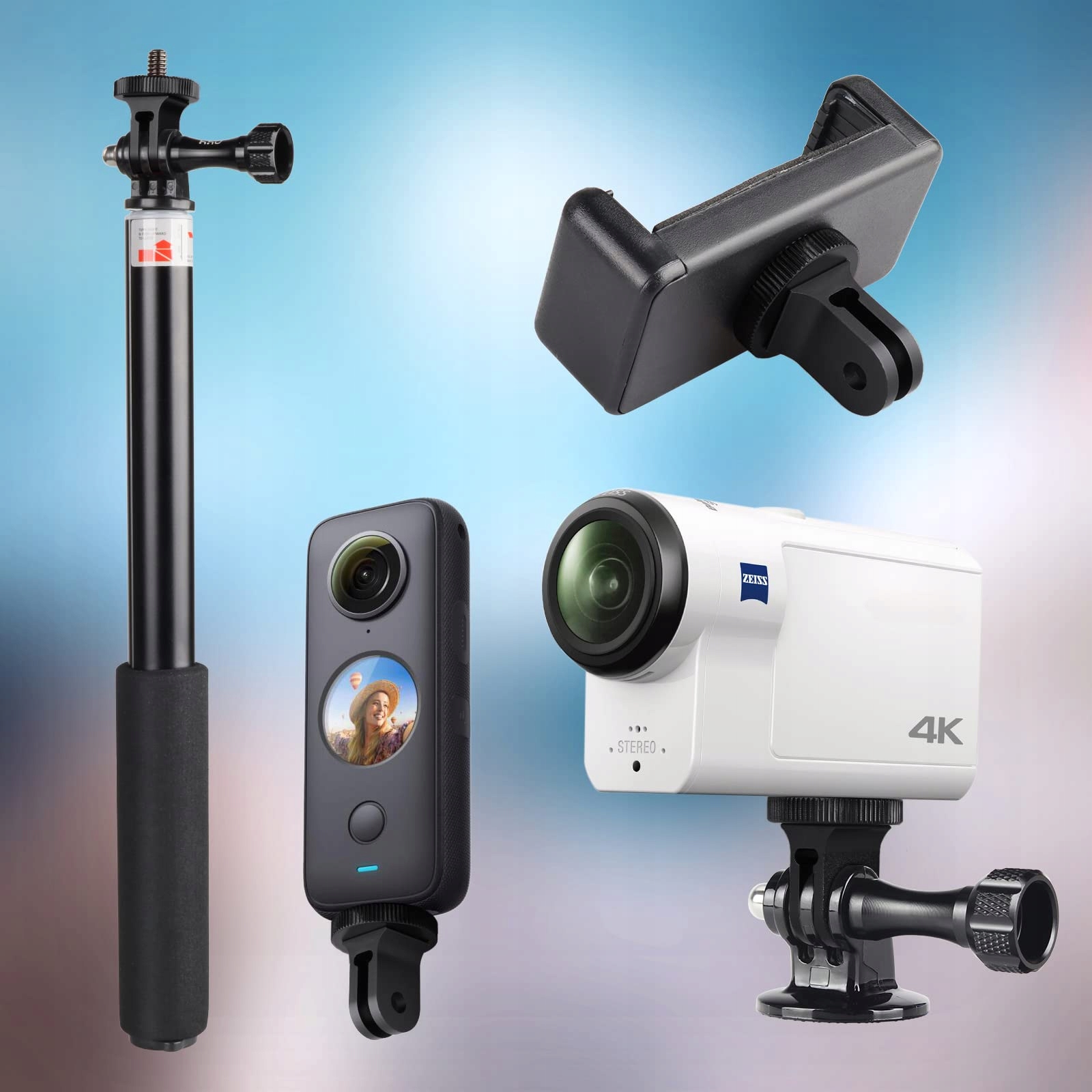 HSU Aluminiowy Adapter Stojaka 1/4 Cala Do Kamer Insta360 Sony SJCAM Xiaomi — miniatura 3