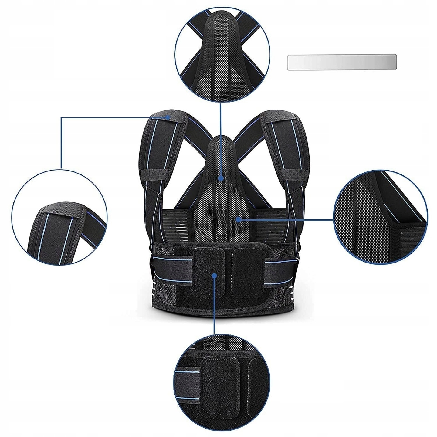 KOREKTOR WAD POSTAWY rozm. L przewiewny prostotrzymacz pajączek na plecy Model Stabilizator