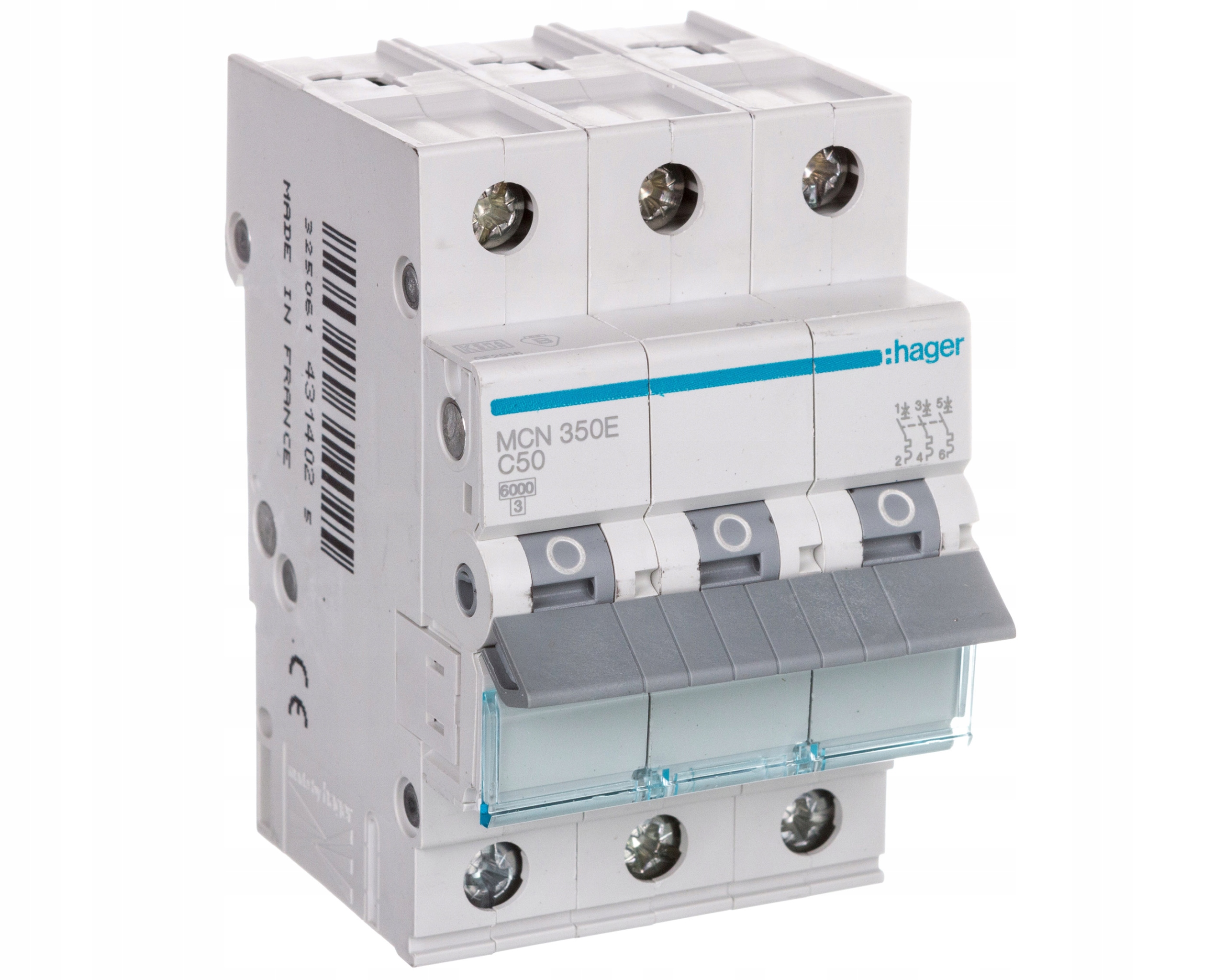 MCN350E Mcb 6kA,C,50A 3p. nadproudový jistič