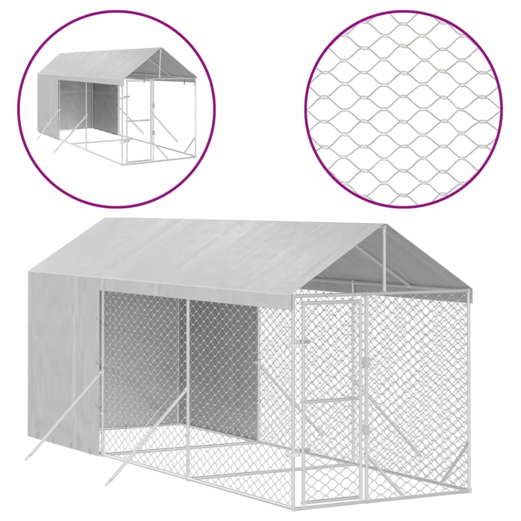 Levně Kotec pro psa VidaXL 3190491 600x200x250 cm ocel