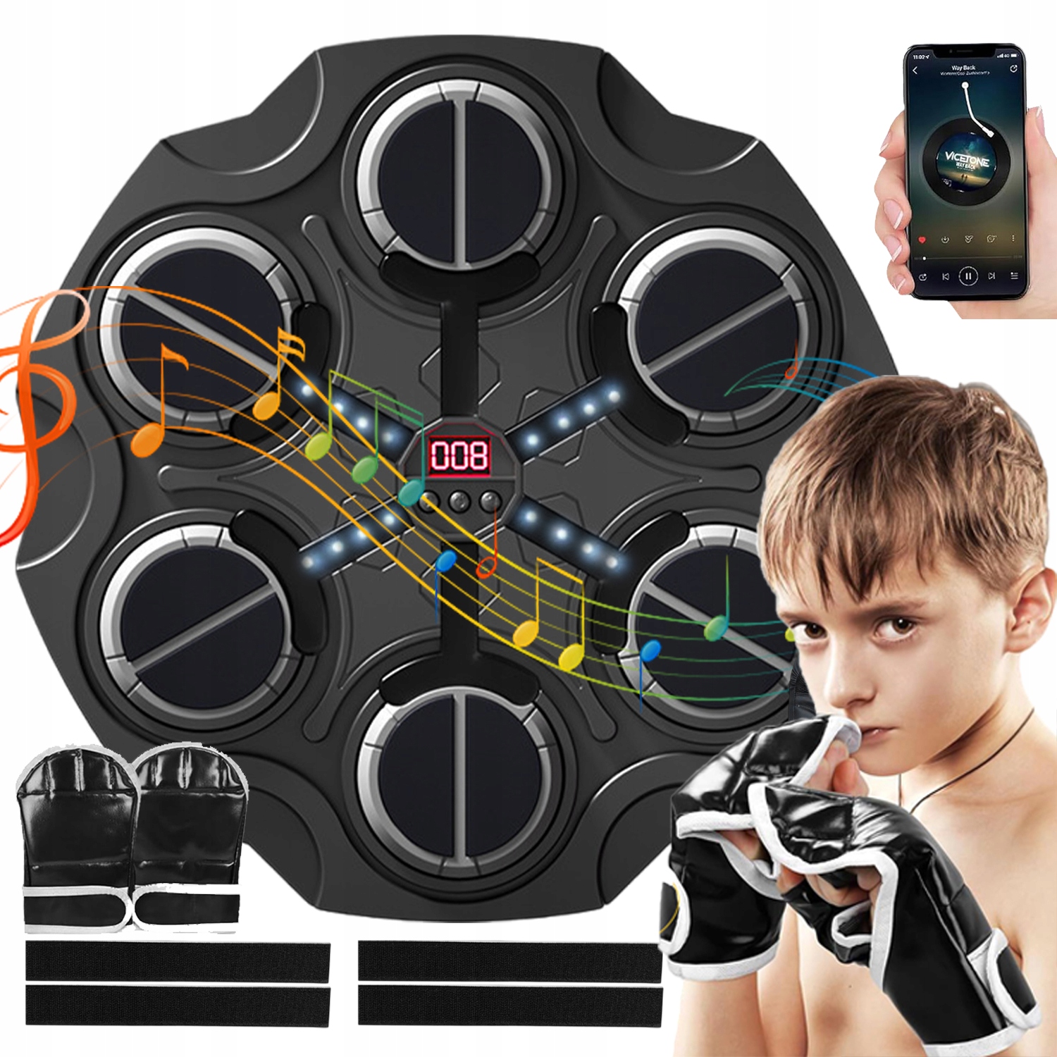 Maszyna Bokserska Dla Dzieci 3 Tryby Bluetooth Muzyka Inteligentna