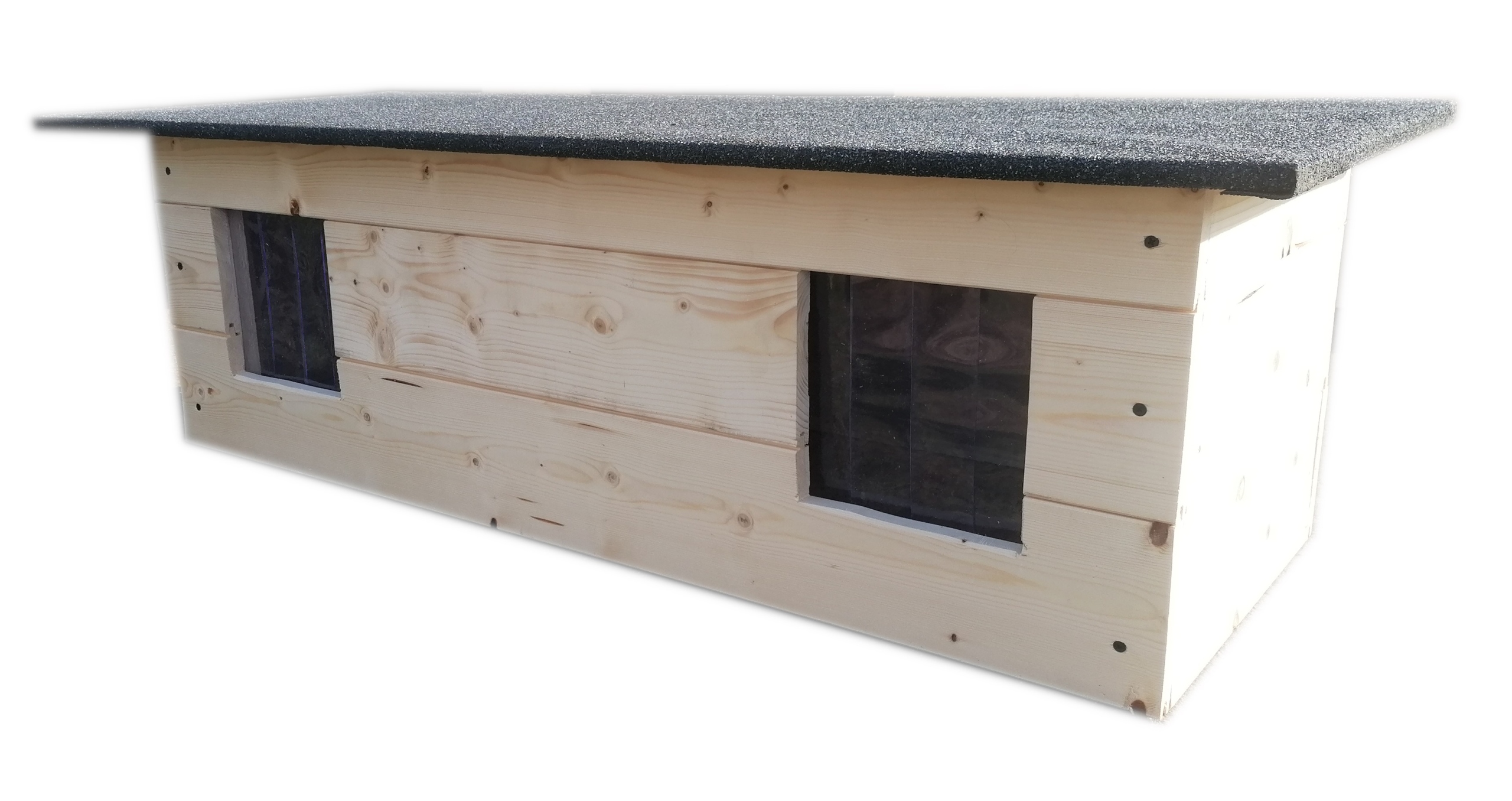 Podwójna buda dla kotów z kurtyną, domek dla kotów, budka dla kota