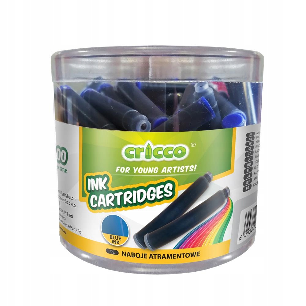 

Cricco Naboje do pióra atrament 100 szt Niebieskie