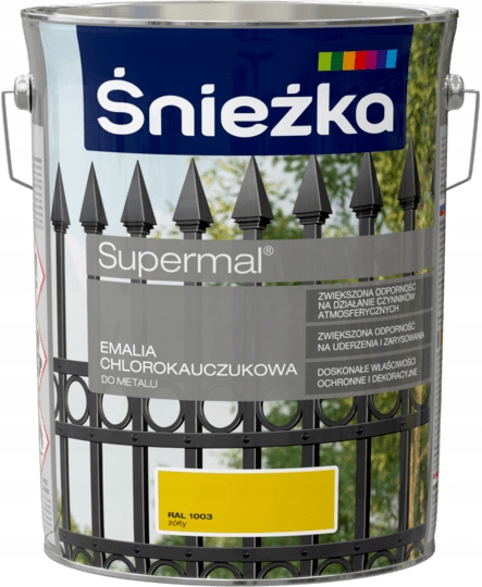 Śnieżka Chlorokauczuk do metalu 5L Żółty Ral 1003