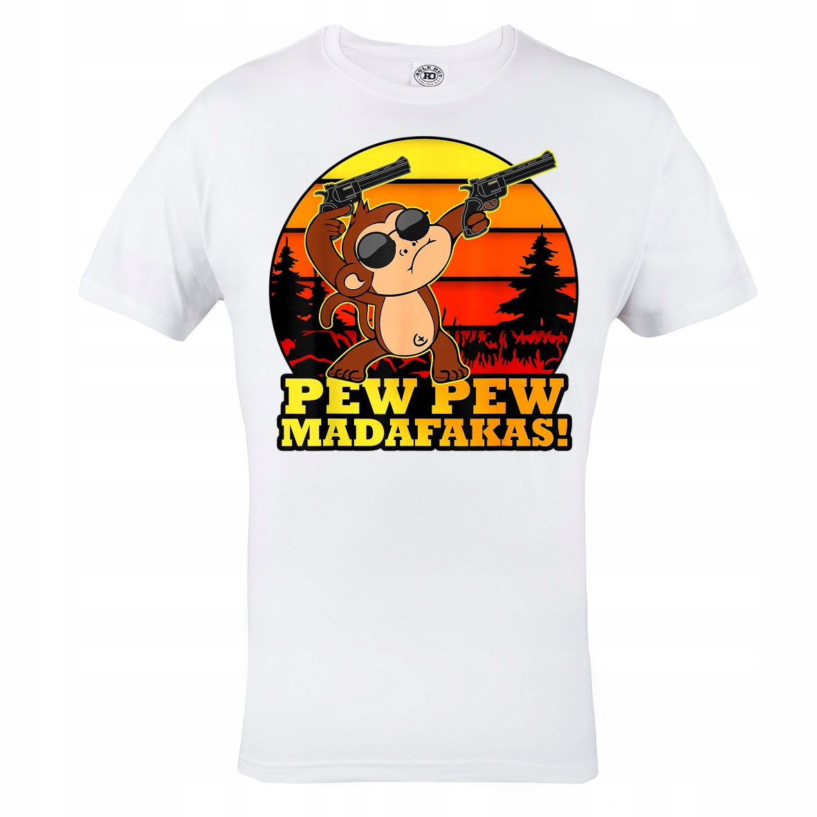 

Męska Koszulka Małpa Pew Pew Madafakas