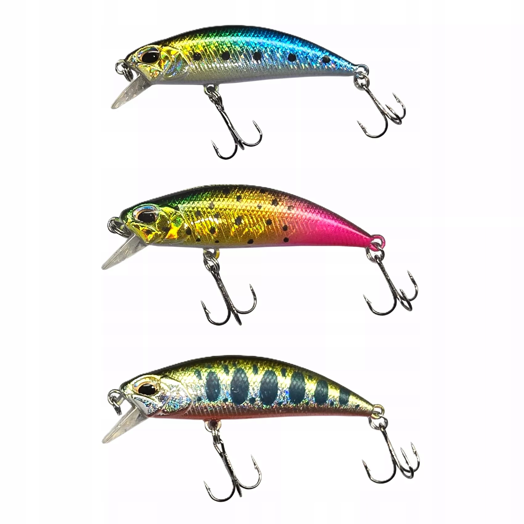 Zestaw 3x Wobler Germina Trout Minnow 5.2cm Pstrąg Jaź Kleń 0,2-1,2m