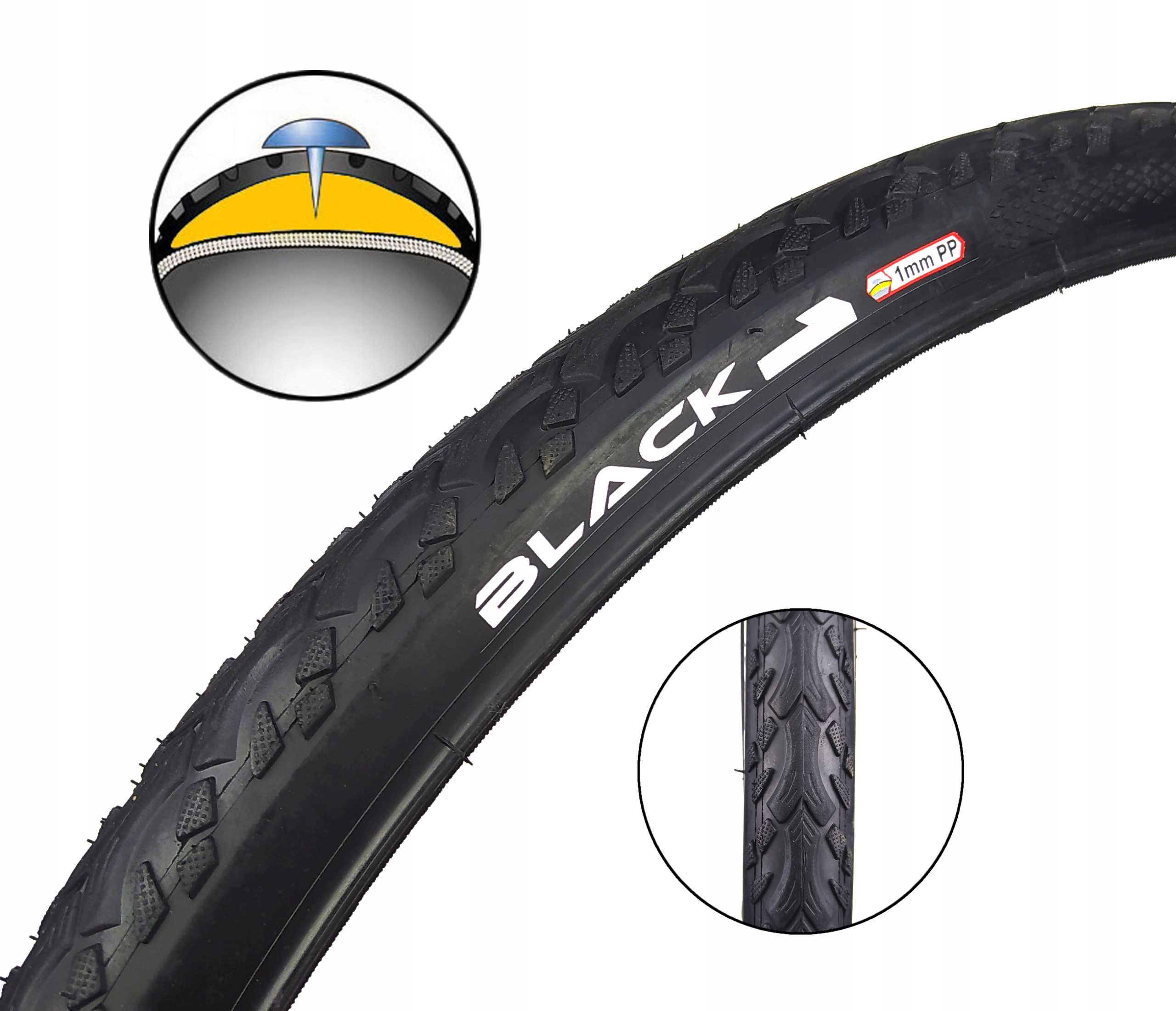 

Opona BLACK1 700x35C Antyprzebiciowa 1mm O170