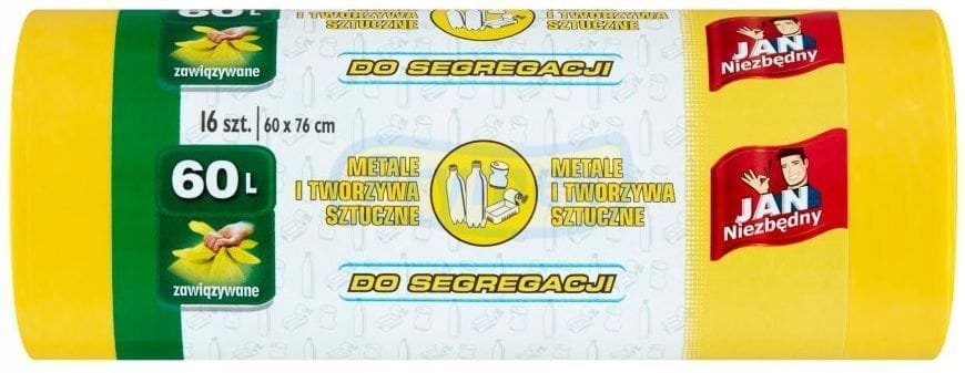 

Worki na Śmieci (60 L) Wiązane Plastik Metal 16szt