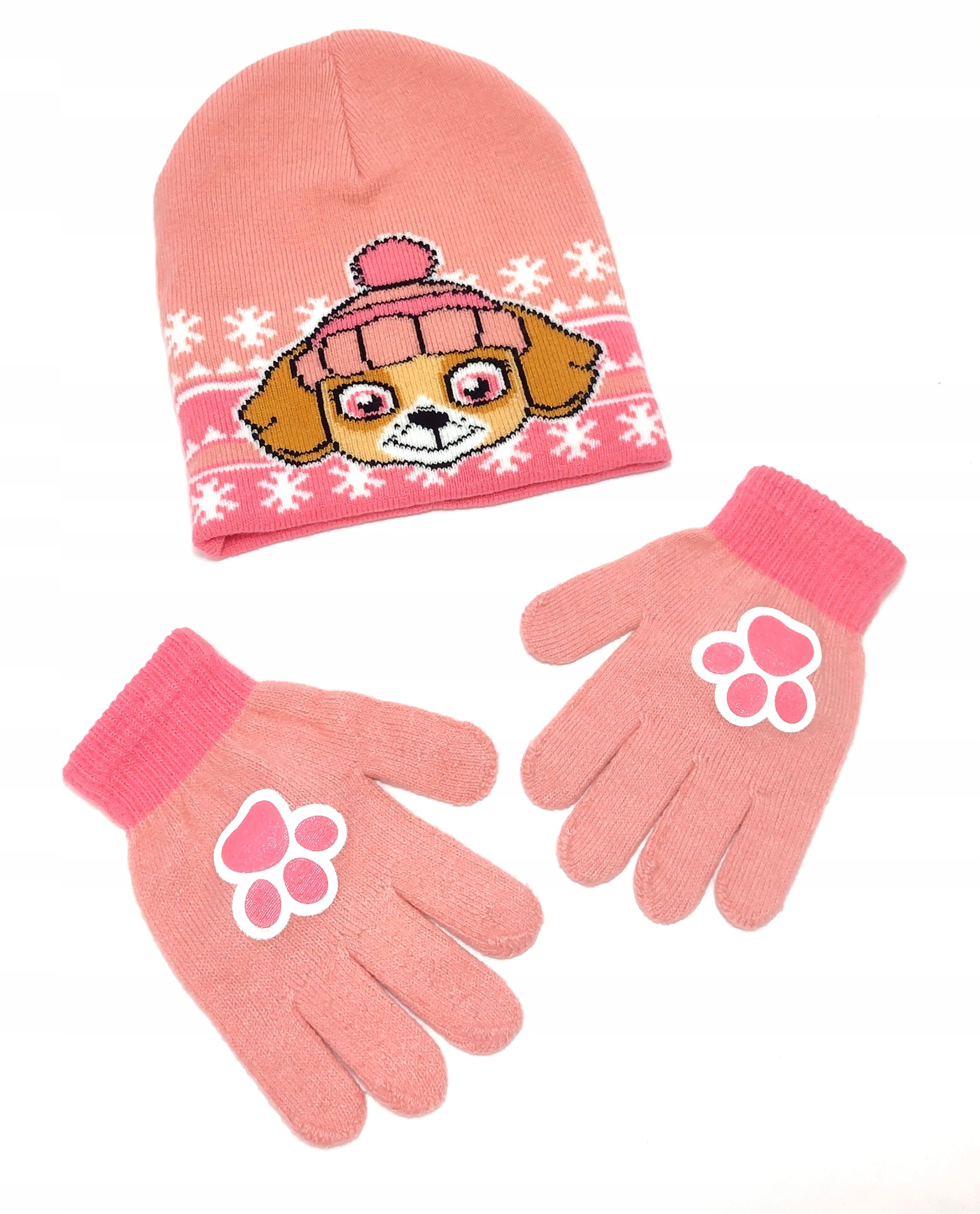 Komplet: Czapka + Rękawiczki Psi Patrol Skye