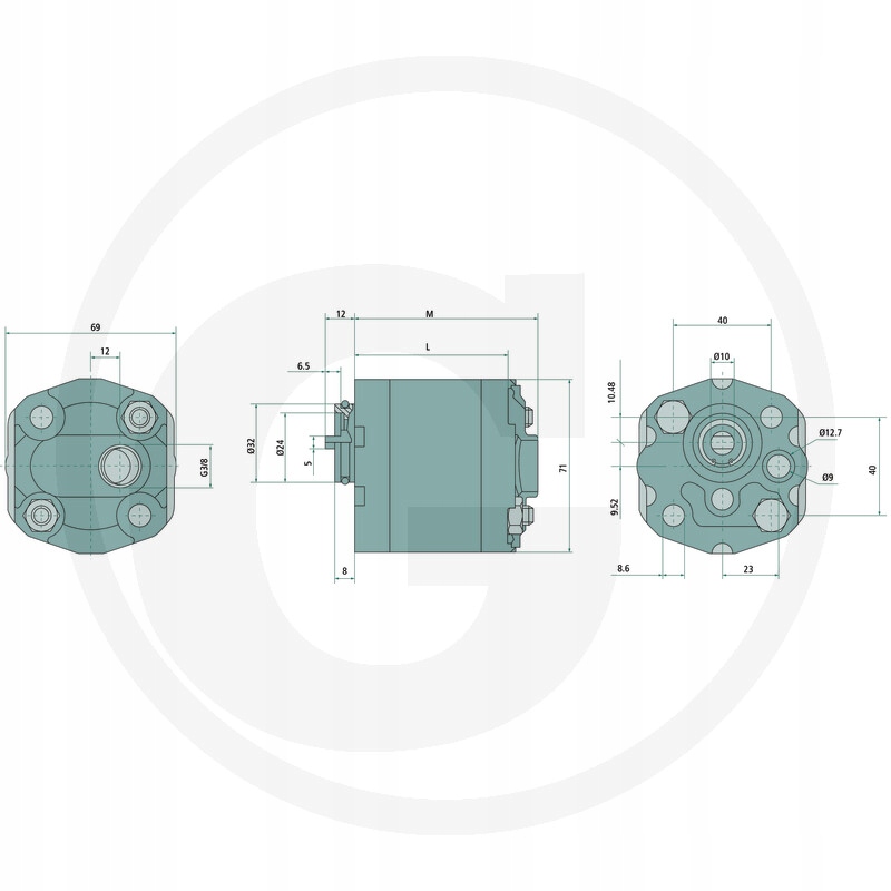 CBK-F110 - Правый насос GR1 Powerpack, вилочный погрузчик, подъемник