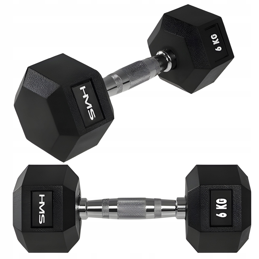 Hex Pro gumové činky pro silový trénink Hms Sada 2x6 kg