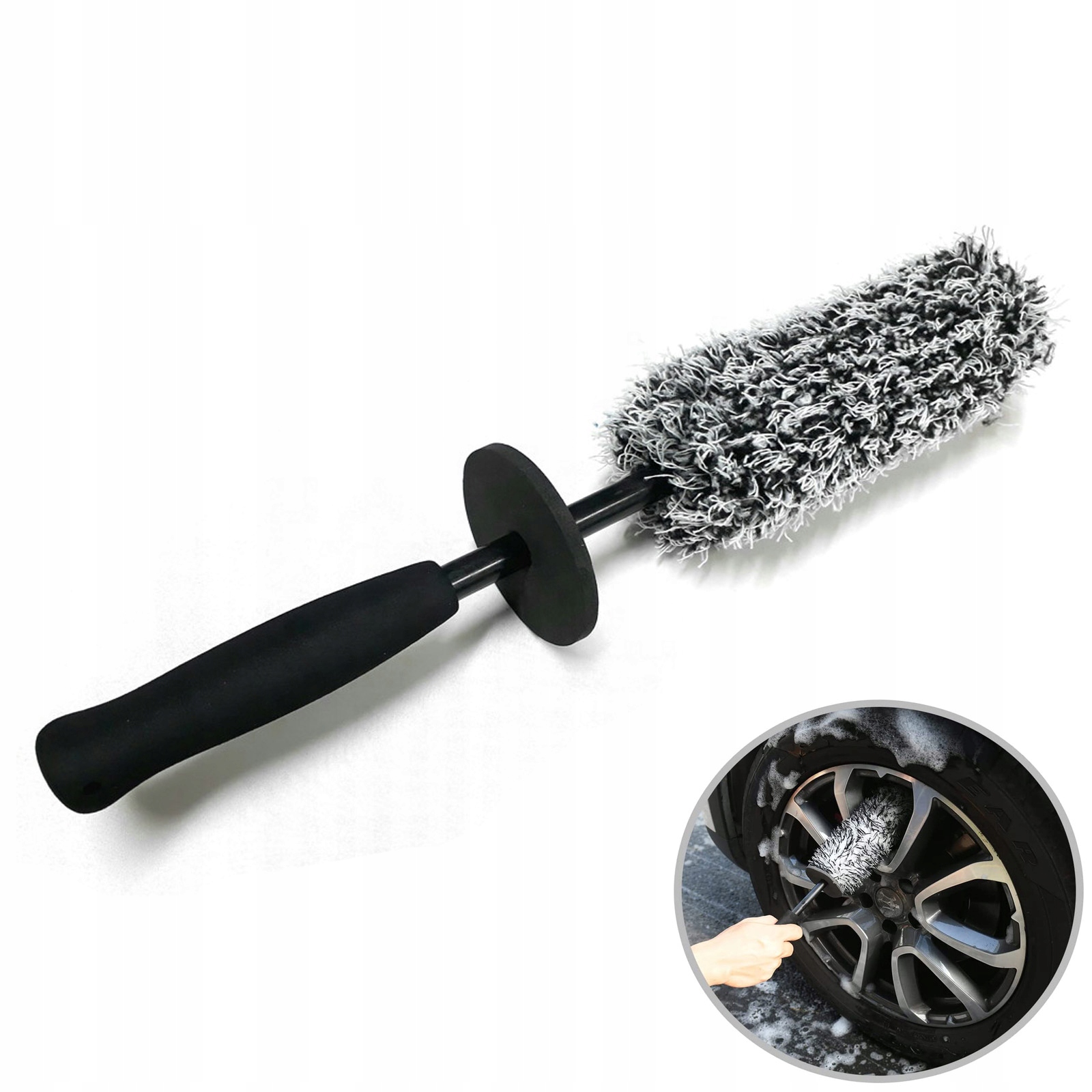 SZCZOTKA DO MYCIA OBRĘCZY FELG KÓŁ Z MIKROFIBRY