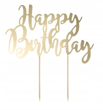 

Topper do ciasta Happy Birthday - urodziny srebrny