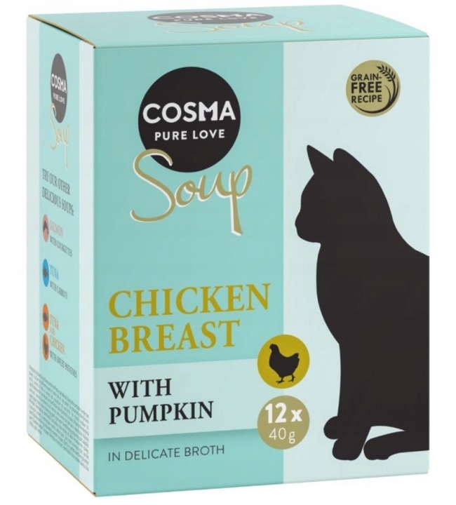 COSMA SOUP ZUPKA DLA KOTA KURCZAK Z DYNIĄ 12 x 40g 14526923576 Allegro.pl