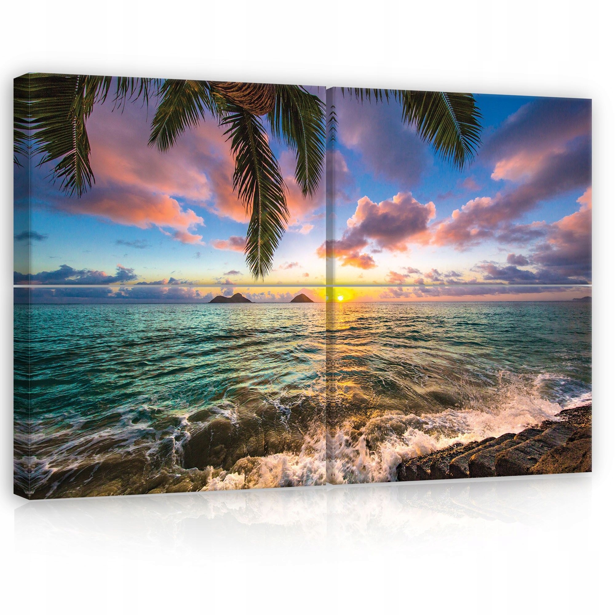 Obraz 120x80 Tropický raj oceánsky úsvit/súmrak pláž snov palmy